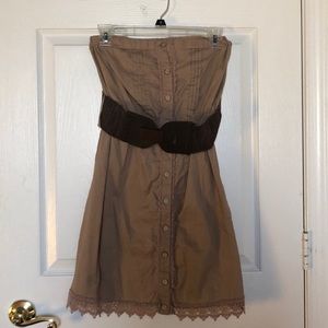 Strapless button up dress